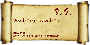 Vozáry István névjegykártya