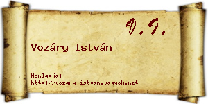 Vozáry István névjegykártya